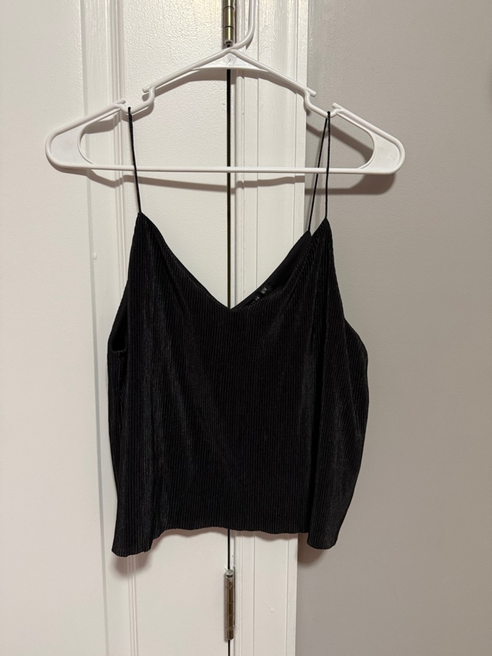 Cotton On Black Ribbed V-Neck Spaghetti Strap Camisole